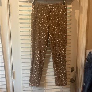 Anthropologie Brown Polka Dot Pants